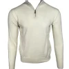 ADESI CASHMERE MEN'S 1/2 ZIP SWEATER - NATURALE