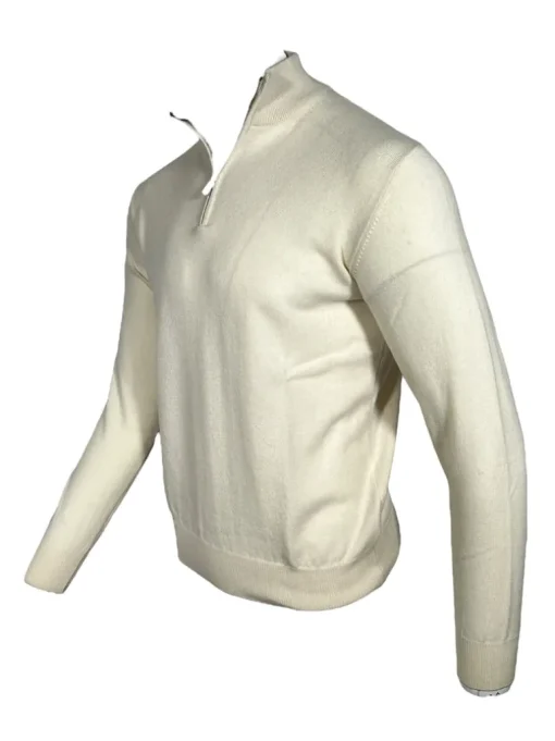 ADESI CASHMERE MEN'S 1/2 ZIP SWEATER - NATURALE