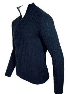 ADESI CASHMERE MEN'S CABLE 1/2 ZIP SWEATER - MARE