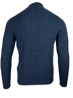 ADESI CASHMERE MEN'S CABLE 1/2 ZIP SWEATER - MARE