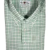ALAN PAINE COTTON/LINEN SPORT SHIRT - GREEN TRIPLE CHECK