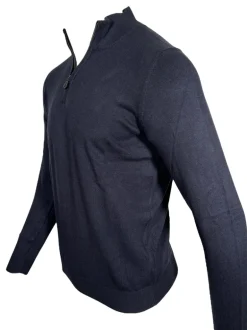 ALAN PAINE SELHURST QUARTER ZIP SWEATER - DARK NAVY