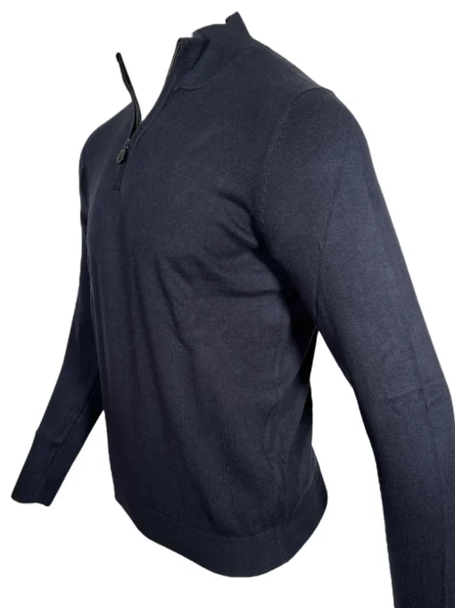 ALAN PAINE SELHURST QUARTER ZIP SWEATER - DARK NAVY