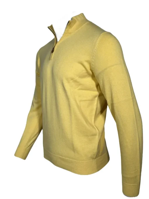 ALAN PAINE SELHURST QUARTER ZIP SWEATER - LEMON