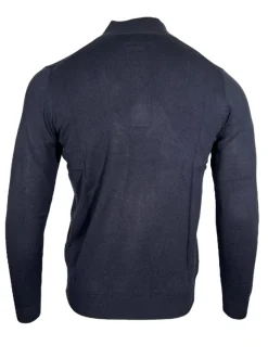 ALAN PAINE SELHURST QUARTER ZIP SWEATER - DARK NAVY