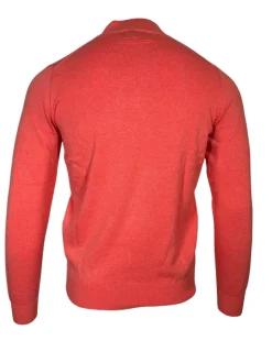 ALAN PAINE SELHURST QUARTER ZIP SWEATER - CORAL