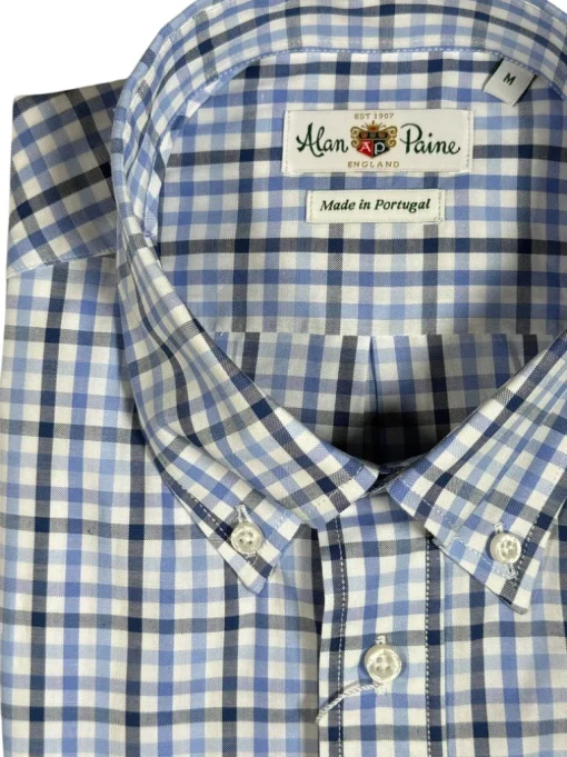 ALAN PAINE SPORT SHIRT - BLUE MIX CHECK