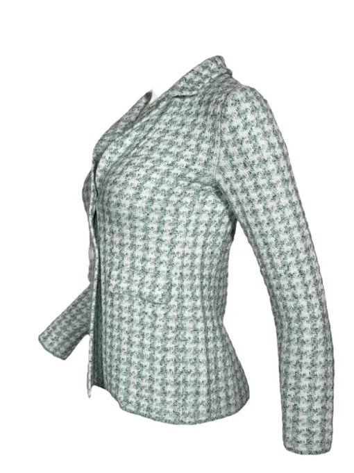 AMINA RUBINACCI HOUNDSTOOTH CHECK JACKET - SPRING GREEN
