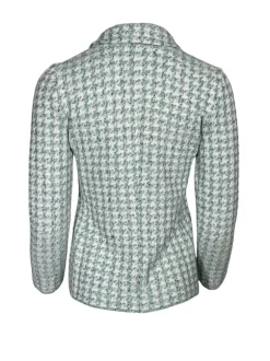 AMINA RUBINACCI HOUNDSTOOTH CHECK JACKET - SPRING GREEN