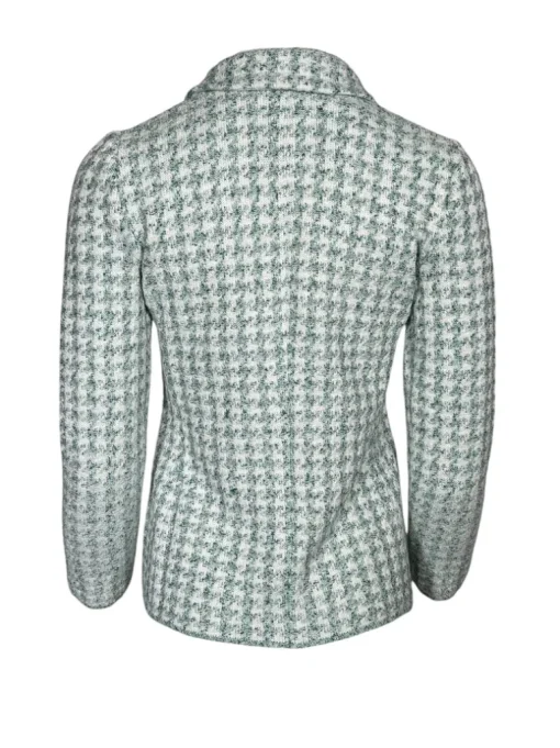AMINA RUBINACCI HOUNDSTOOTH CHECK JACKET - SPRING GREEN