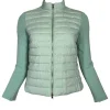 AMINA RUBINACCI ZIP QUILT LINEN JACKET - SPRING GREEN