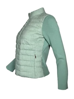 AMINA RUBINACCI ZIP QUILT LINEN JACKET - SPRING GREEN