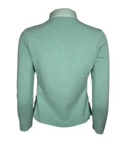 AMINA RUBINACCI ZIP QUILT LINEN JACKET - SPRING GREEN