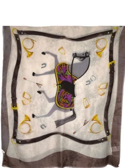 19ANDREA'S47 CASHMERE SCARF - HORSE