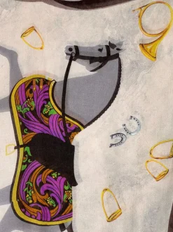 19ANDREA'S47 CASHMERE SCARF - HORSE