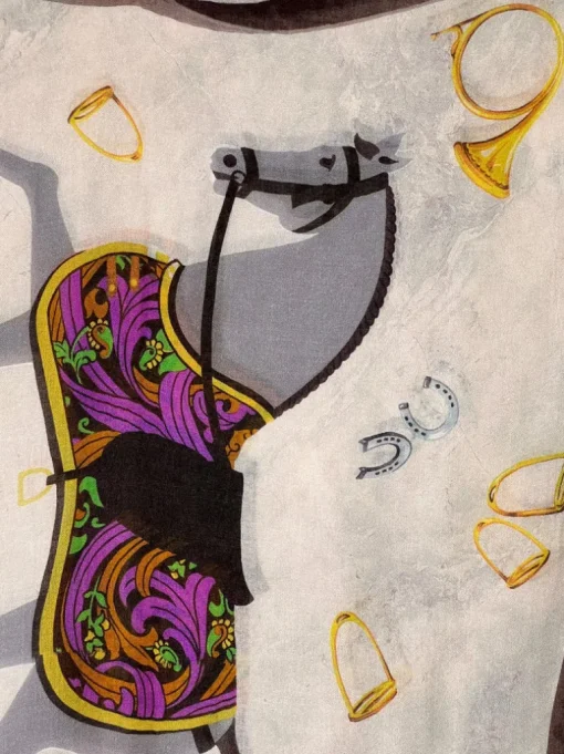 19ANDREA'S47 CASHMERE SCARF - HORSE