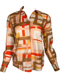 ANNA MARIA PALETTI BLOUSE - ORANGE PRINT
