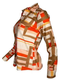 ANNA MARIA PALETTI BLOUSE - ORANGE PRINT