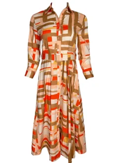 ANNA MARIA PALETTI DRESS - ORANGE PRINT