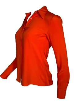 ANNA MARIA PALETTI SILK BLOUSE - SOLID ORANGE