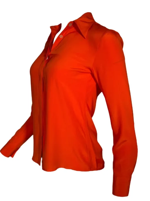 ANNA MARIA PALETTI SILK BLOUSE - SOLID ORANGE