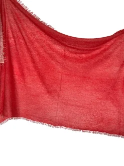 BAJRA CASHMERE CREME SCARF - BLOOM ORANGE