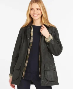 BARBOUR BEADNELL WOMEN'S WAXED JACKET - OLIVE