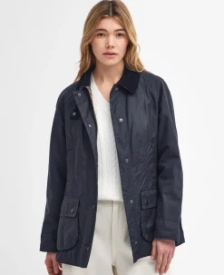 BARBOUR BEADNELL WOMEN'S WAXED JACKET - NAVY