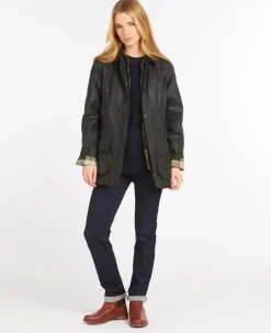 BARBOUR BEADNELL WOMEN'S WAXED JACKET - OLIVE
