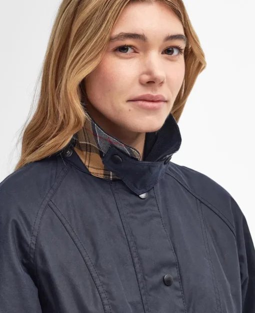 BARBOUR BEADNELL WOMEN'S WAXED JACKET - NAVY