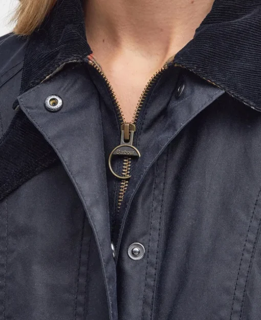 BARBOUR BEADNELL WOMEN'S WAXED JACKET - NAVY