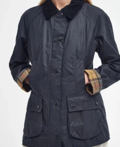 BARBOUR BEADNELL WOMEN'S WAXED JACKET - NAVY