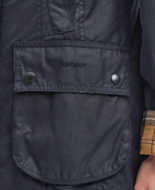 BARBOUR BEADNELL WOMEN'S WAXED JACKET - NAVY