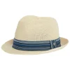 BARBOUR BELFORD TRILBY SUMMER HAT - ECRU/BLUE