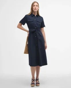 BARBOUR IVY MIDI DRESS - DARK NAVY