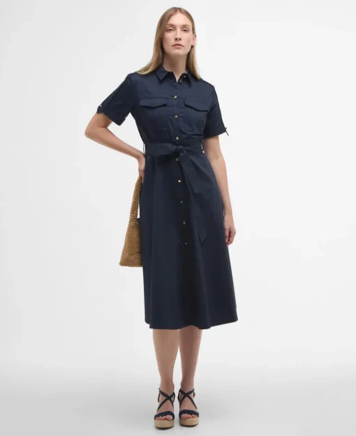 BARBOUR IVY MIDI DRESS - DARK NAVY