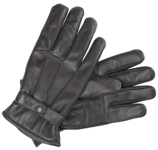BARBOUR THINSULATE MEN'S BURNISHED LEATHER GLOVES - BROWN