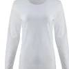 BLUE 1899 WOMEN'S PIMA COTTON T-SHIRT CREWNECK LONGSLEEVE - WHITE
