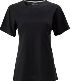 BLUE 1899 WOMEN'S PIMA COTTON T-SHIRT CREWNECK SHORTSLEEVE - BLACK