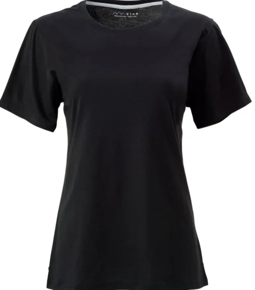 BLUE 1899 WOMEN'S PIMA COTTON T-SHIRT CREWNECK SHORTSLEEVE - BLACK