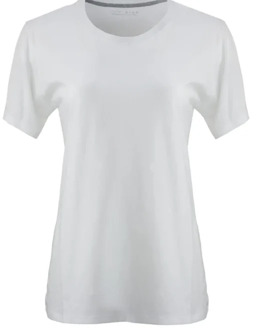 BLUE 1899 WOMEN'S PIMA COTTON T-SHIRT CREWNECK SHORTSLEEVE - WHITE