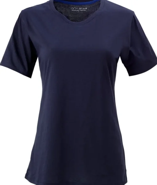 BLUE 1899 WOMEN'S PIMA COTTON T-SHIRT CREWNECK SHORTSLEEVE - NAVY
