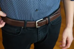 BOSCA 1911 CASTELO LEATHER BELT - BROWN