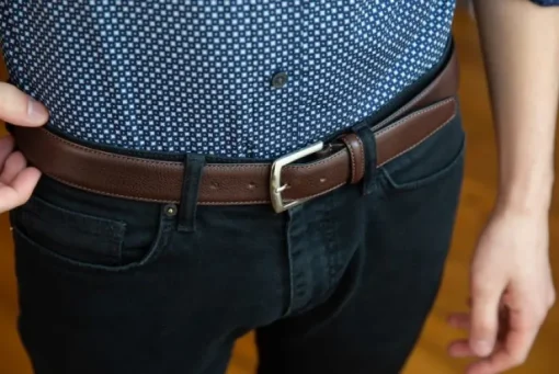 BOSCA 1911 CASTELO LEATHER BELT - BROWN