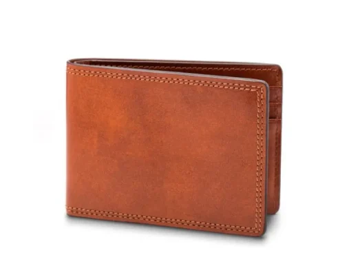 BOSCA 1911 DOLCE ITALIA SMALL BIFOLD WALLET - AMBER