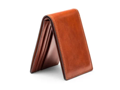 BOSCA 1911 DOLCE ITALIA SMALL BIFOLD WALLET - AMBER