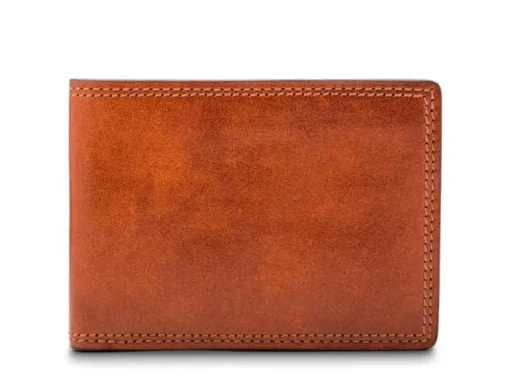 BOSCA 1911 DOLCE ITALIA SMALL BIFOLD WALLET - AMBER