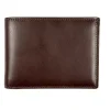 BOSCA 1911 ITALO CONTRAST SMALL BIFOLD WALLET - DARK BROWN
