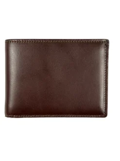 BOSCA 1911 ITALO CONTRAST SMALL BIFOLD WALLET - DARK BROWN