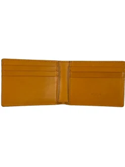 BOSCA 1911 ITALO CONTRAST SMALL BIFOLD WALLET - DARK BROWN